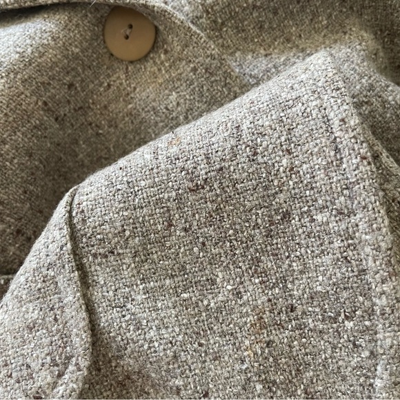 Philippe Adec Paris Vintage Wool Knit Brown Beige 3 Button Blazer Jacket Size 6 - Picture 10 of 11